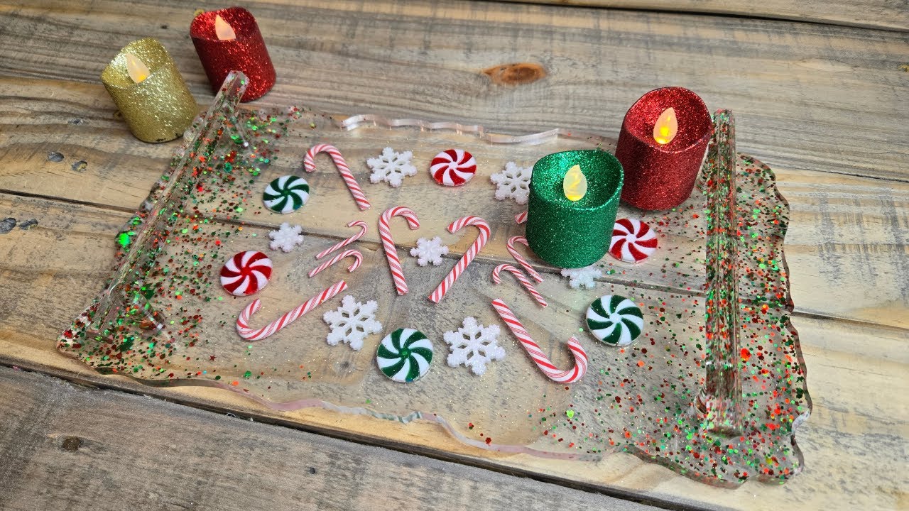 Resin Christmas Gift Idea #3 How to Make a Candy Cane Tray - Using New Resin 