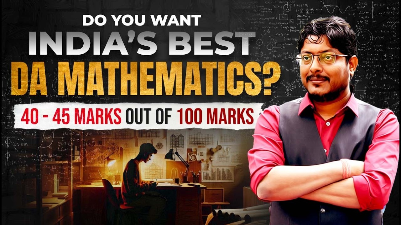 DO YOU WANT INDIA'S BEST || DA MATHEMATICS? 40-45 MARKS OUT OF 100 MARKS #gateda