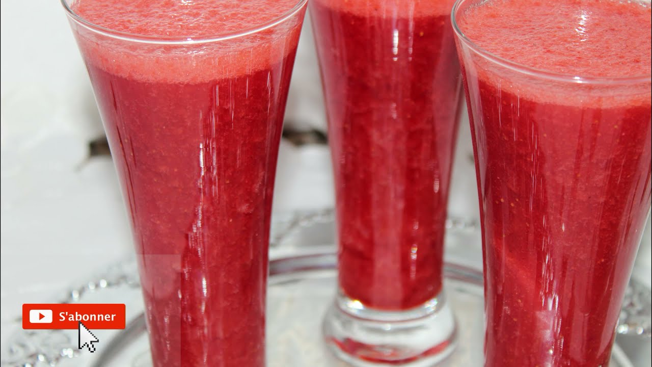 طريقة تحضير عصير الفراولة بمقادير مضبوطة بوصفة المحترفين  jus de fraise