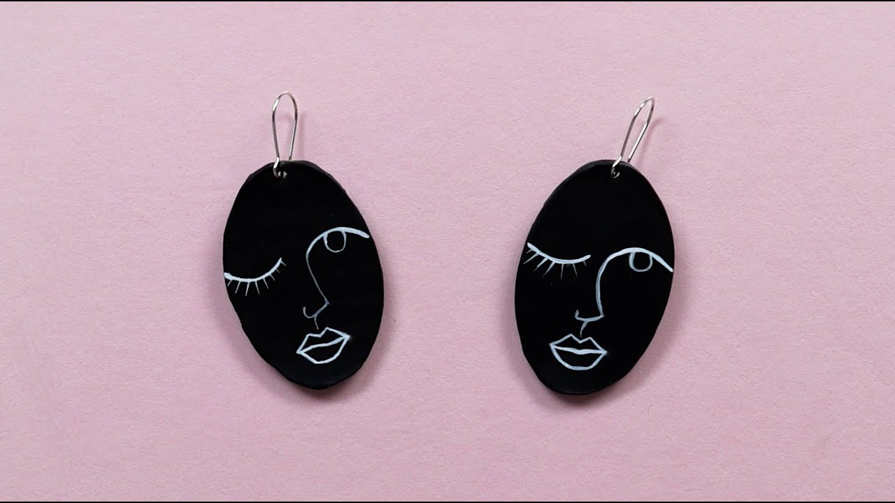 Polymer Clay Face Earrings