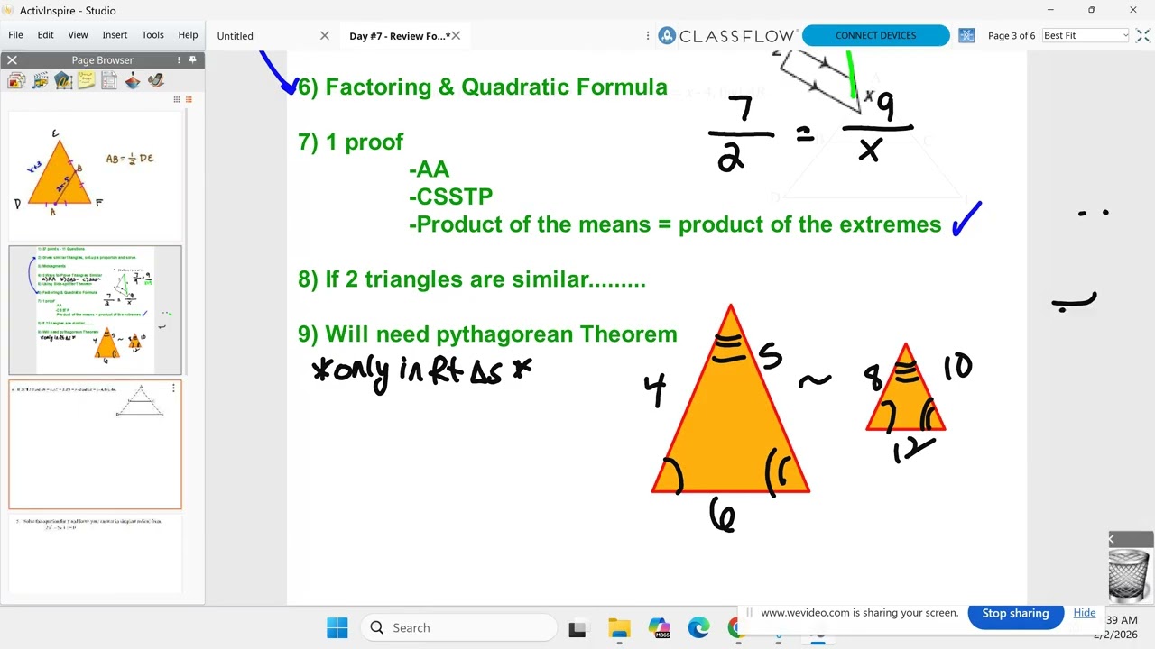 Geometry AB February 2nd - Unit 7 Day 7 - Review For Unit Test