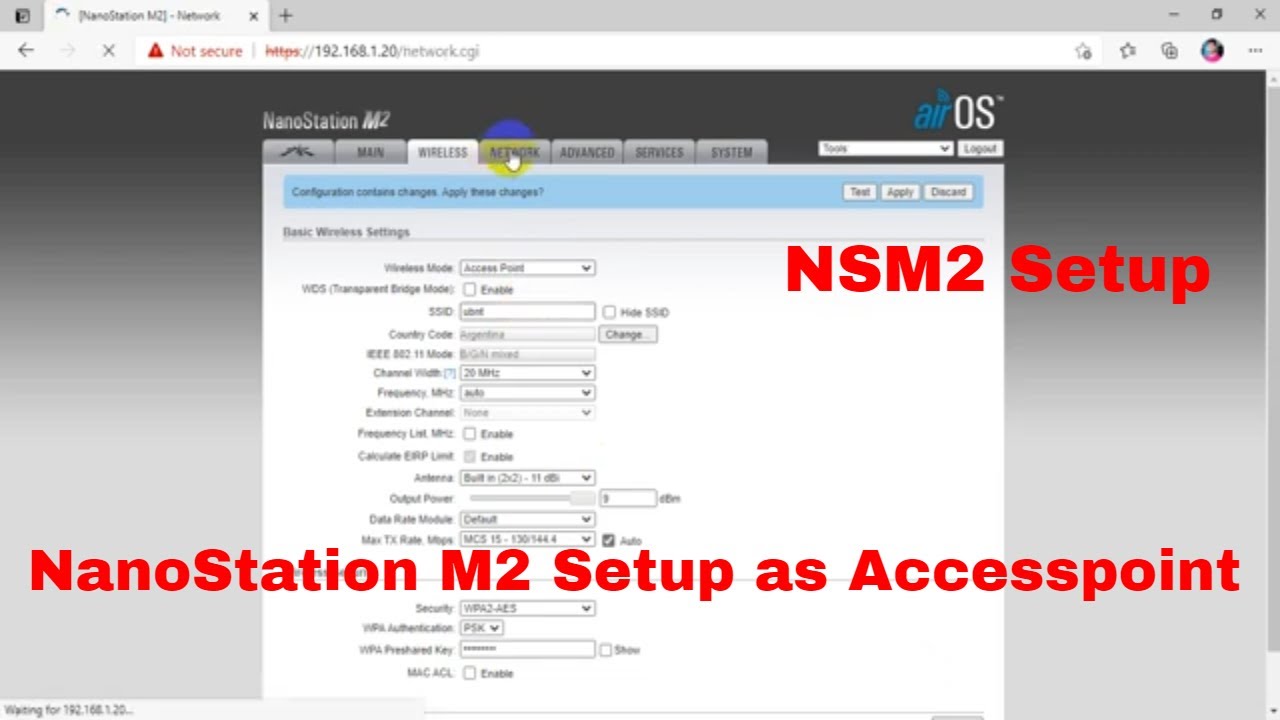 Nano Station M2 (NSM2) Setup as Access point | Technical Hakim #NSM2 #NSM2Setup #UBNTM2