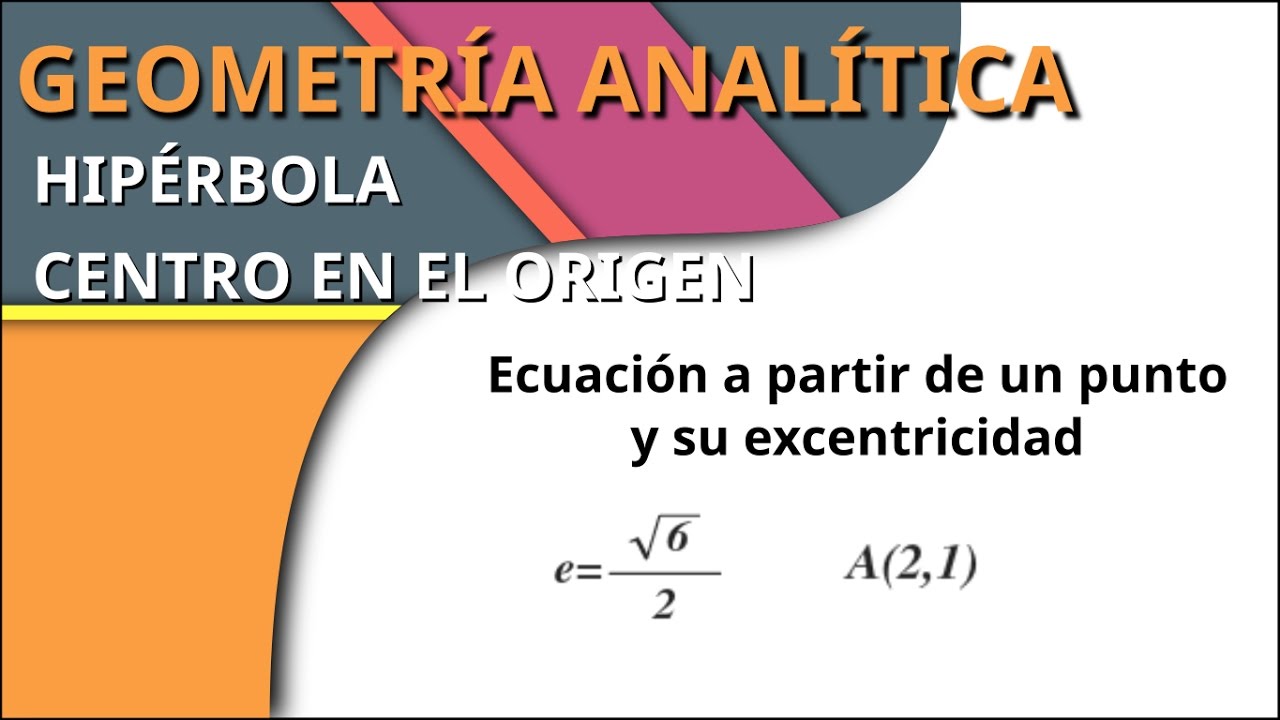 Hipérbola - Ecuación a partir de Excentricidad y un Punto - Origen - SimpleAlgebra1