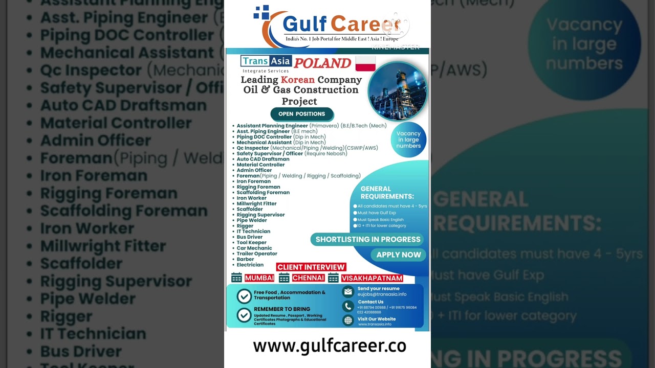 Car Mechanic ! Electrician ! Rigger ! Barber ! IT Technician Jobs ! Poland Jobs