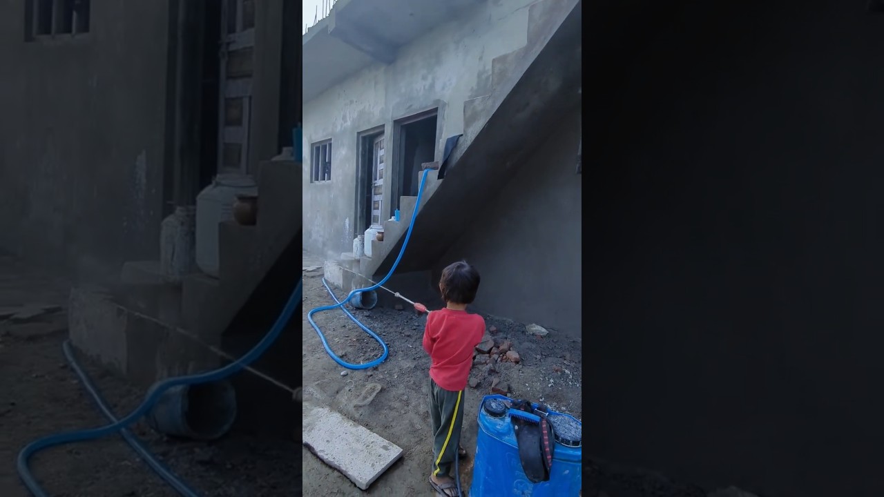 Junior Civil Engineer at work! 🏗️🧒