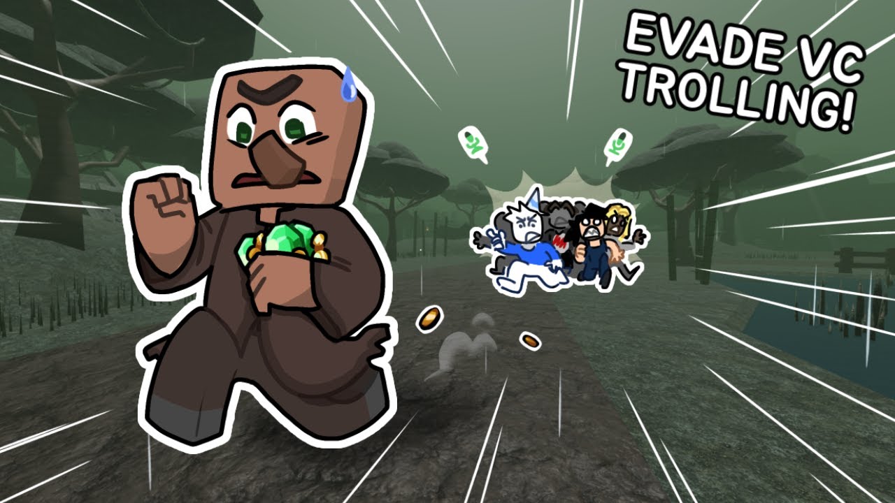 Троллинг в Minecraft Villager в Evade VC! | Смешные моменты ROBLOX