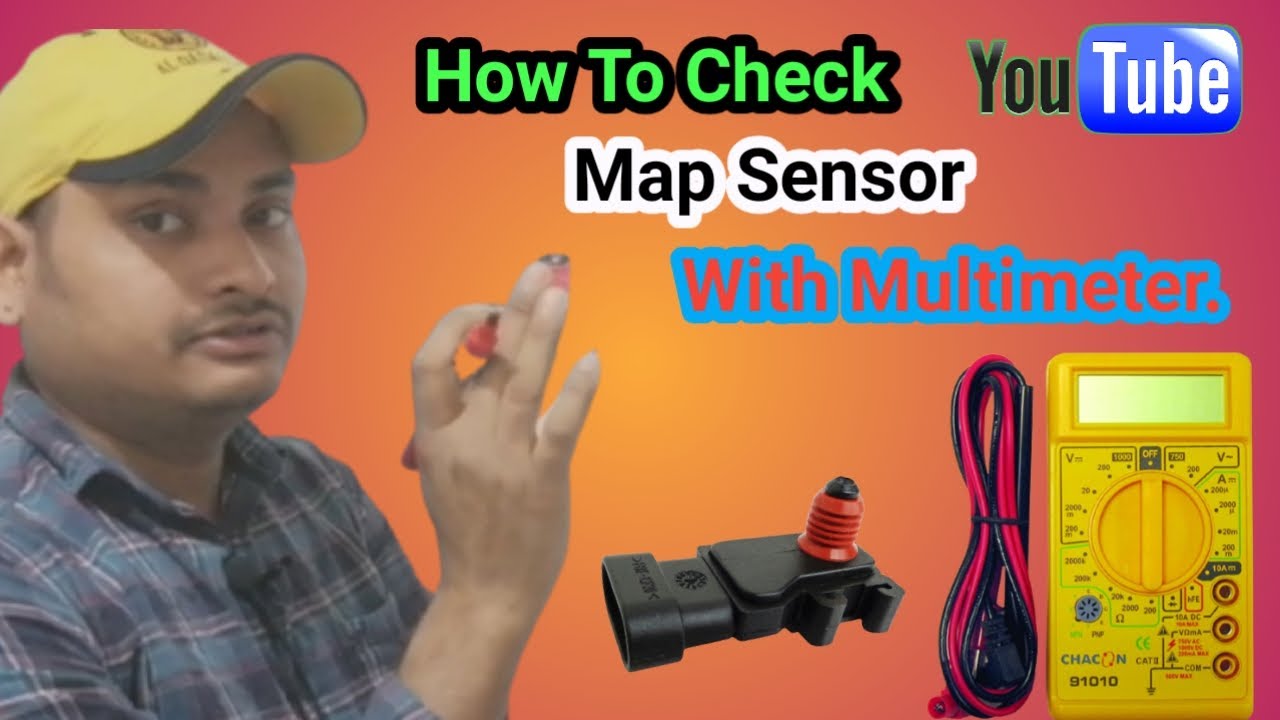How To Check Engine MAP(Manifold Absolute Pressure) Sensor By Multimeter.  Automobile Knowledge.