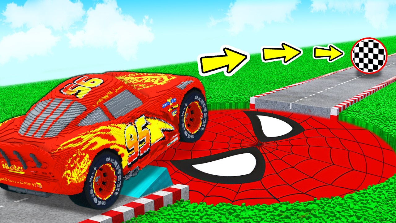 CARS vs SPIDER-MAN, HULK, BATMAN in Teardown
