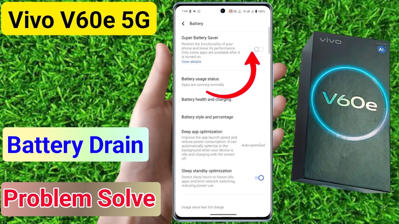 Vivo v60e battery drain problem solve kaise kare | how to use battery saver setting in vivo v60e 5g
