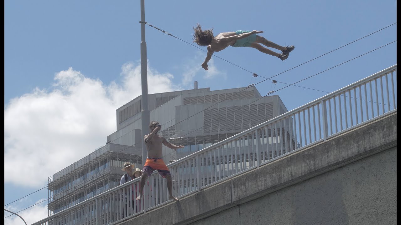 URBAN CLIFF JUMPING IN ZURICH, SWITZERLAND | 4K