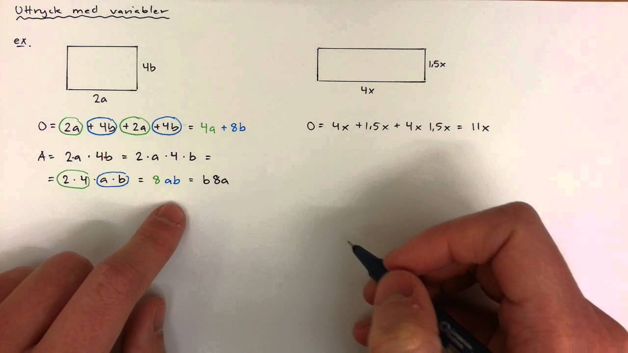 8 - Algebra - Uttryck med variabler