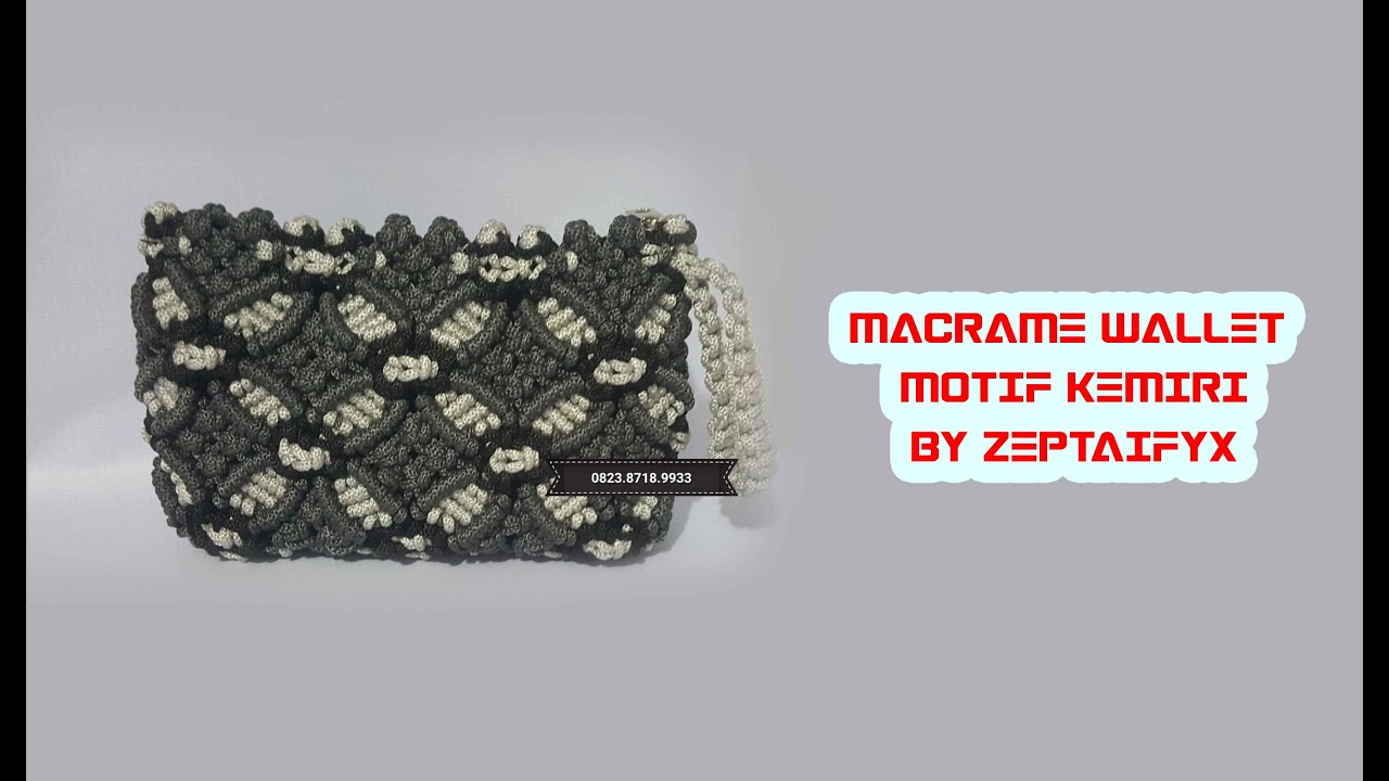 Tutorial how to make macrame wallet Motif Kemiri