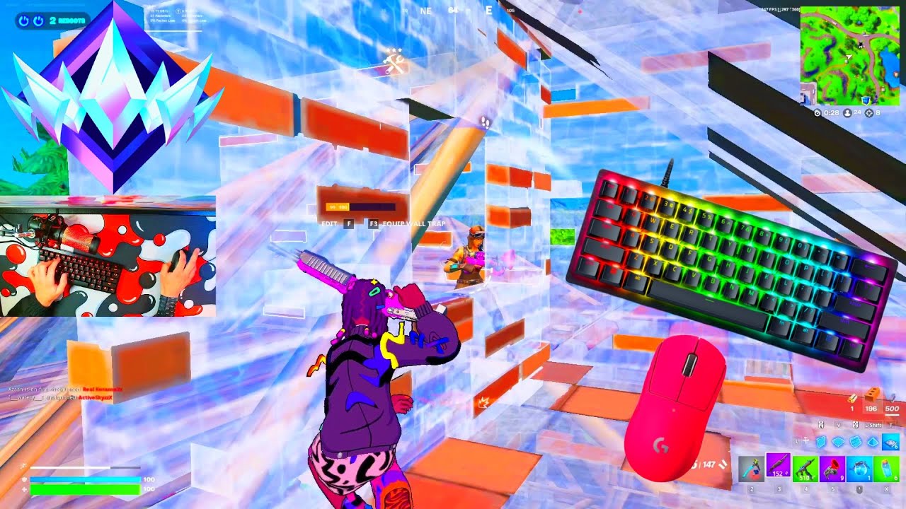 [4HR]Razer Hunstman V3 Pro Mini ASMR 😴 Fortnite Ranked Reload 🏆 Satisfying Keyboard Sounds 240FPS 4k