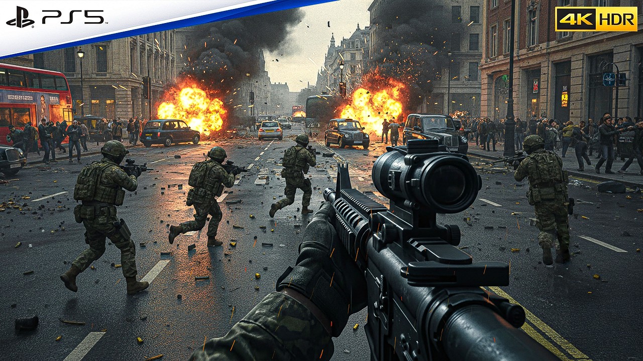 Взрыв бомбы в центре Лондона | Реалистичная графика ULTRA в Call of Duty [4K 60FPS HDR]