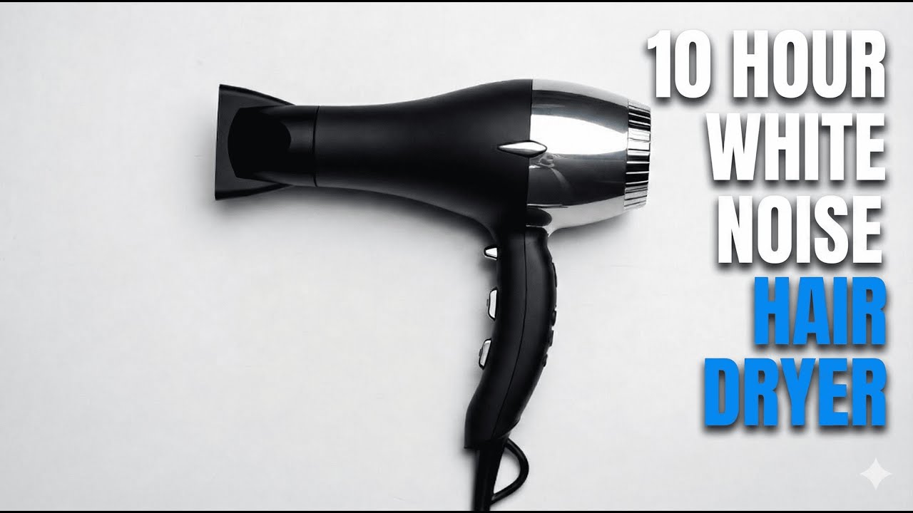 Hair Dryer White Noise for Deep Sleep & Focus | 10 Hours | Black Screen | Fön Sesi