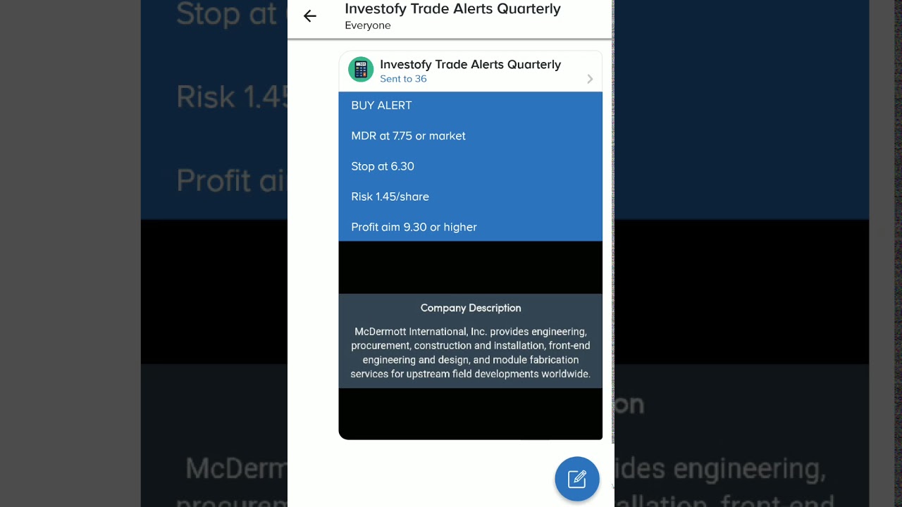 How does Investofy work? Real time example using MDR stock