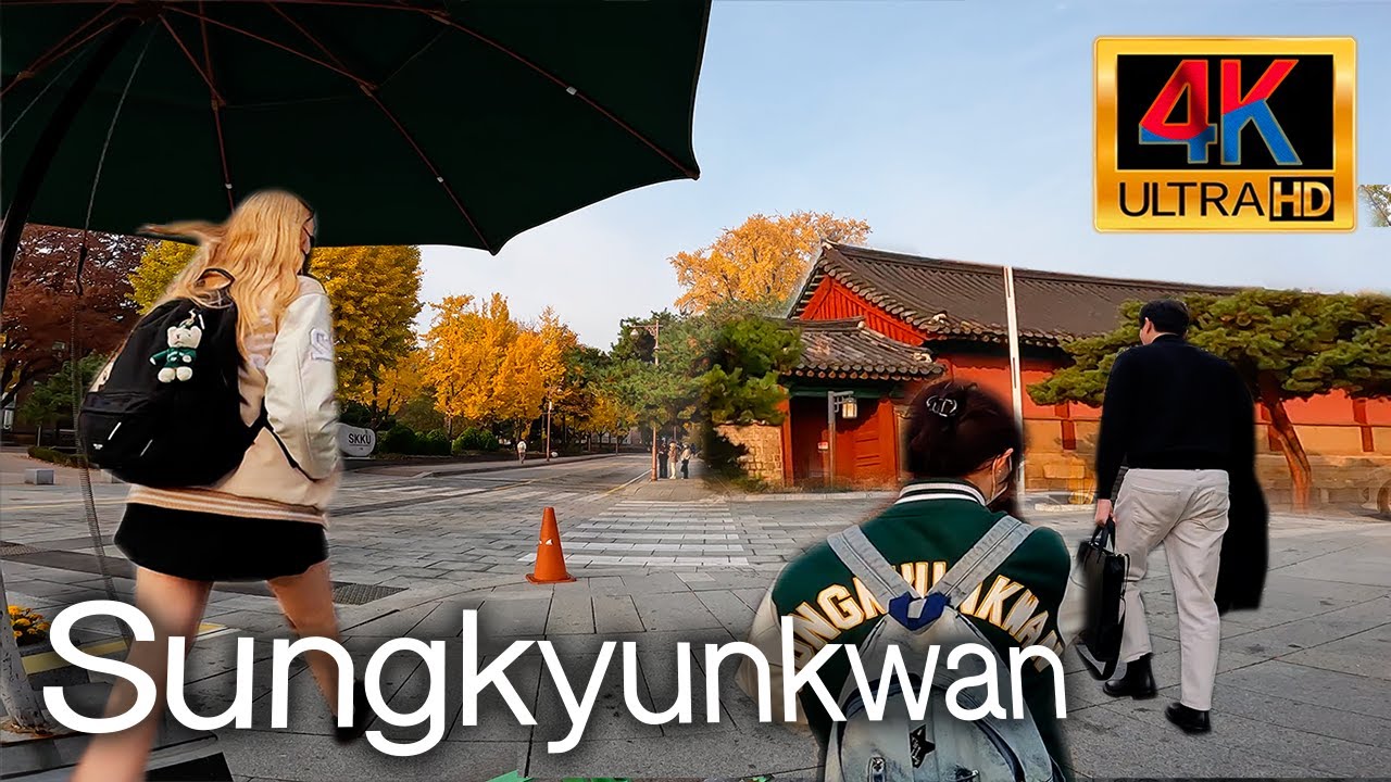 Walk in Korea | Sungkyunkwan university campus tour | POV | No Music | 4K