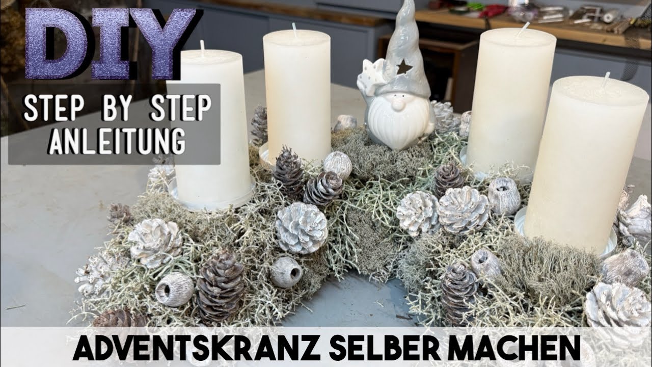 ADVENTSKRANZ selber machen - ein winterlicher Adventskranz 