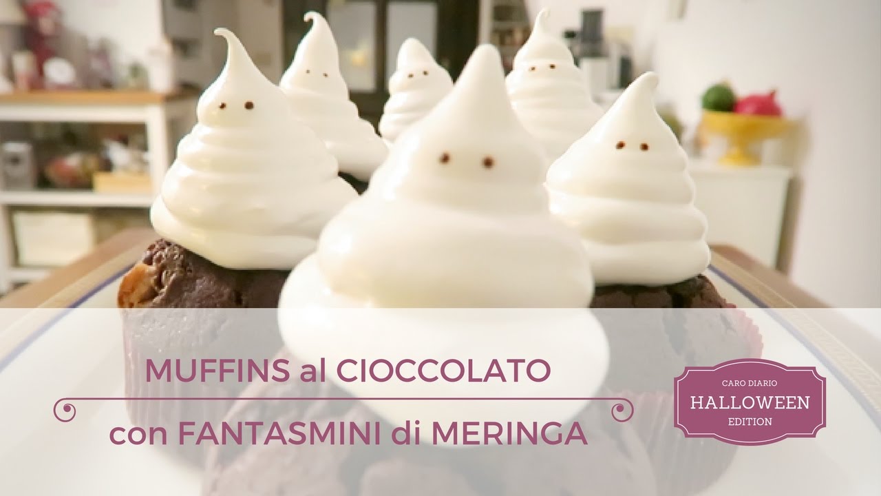 Muffins al cioccolato con fantasmini di meringa | Il Ricettario #1 | Halloween Edition |