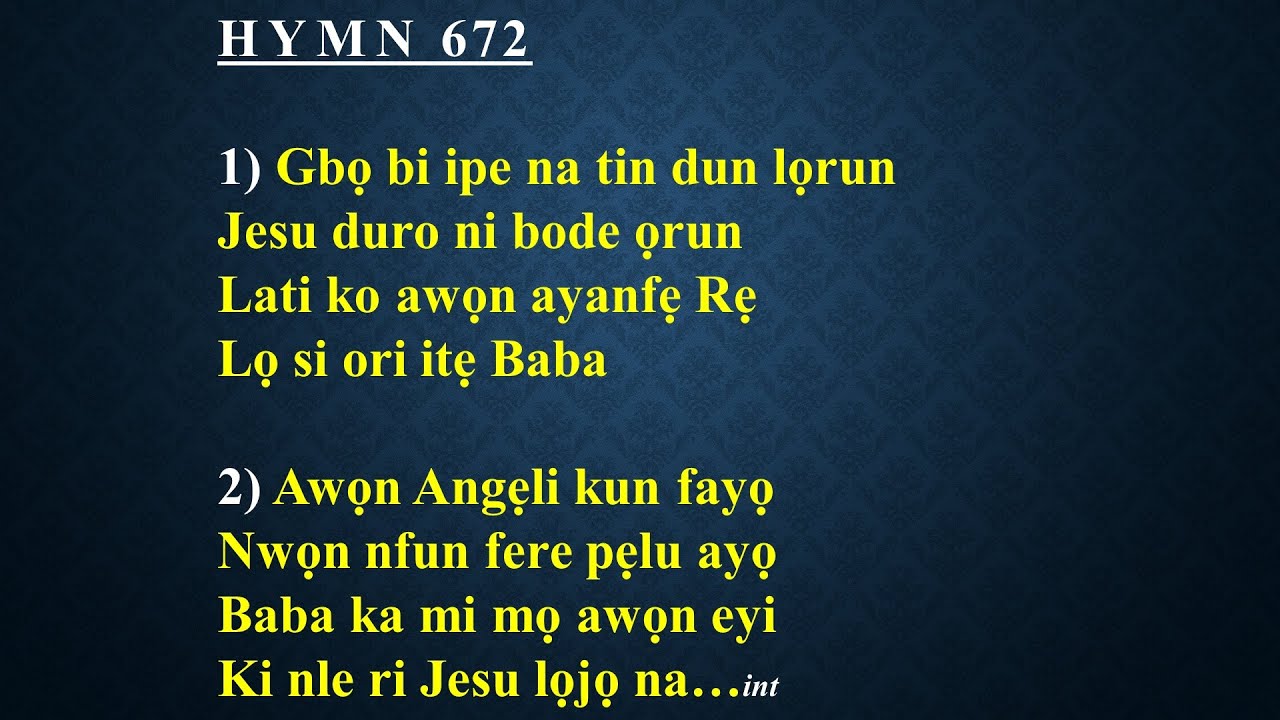 CCC Hymn 672 (Gbo bi ipe na tin dun lorun...) Celestial Church of Christ,