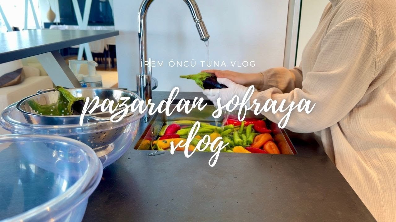 Pazardan Sofraya 🥕⎪Alışveriş, Sebze Yıkama, Tatlı 🍌 ve Akşam Yemeği Rutinim⎪Sessiz Vlog 🍽️