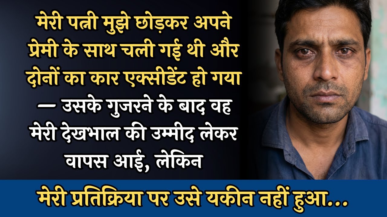 मेरी पत्नी मुझे छोड़ अपने प्रेमी साथ चली गई और दोनों का कार एक्सीडेंट हो गया—फिर उम्मीद लेकर वापस आई