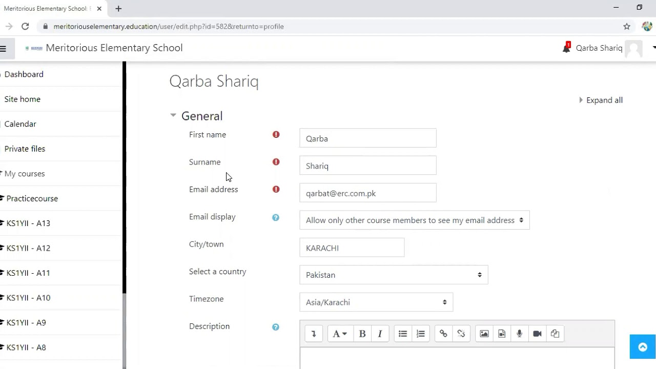 How to update your profile on the LMS
