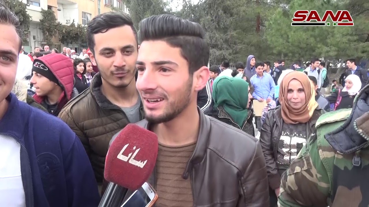 وقفة احتجاجية في دير عطية استنكارا لإعلان ترامب حول الجولان السوري المحتل