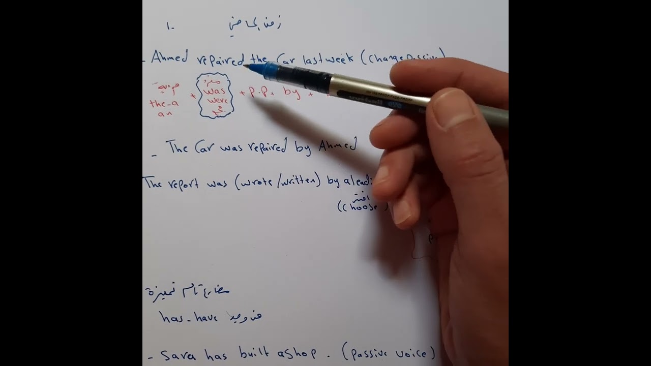 المبني للمجهول مشترك للاقسام المهنية