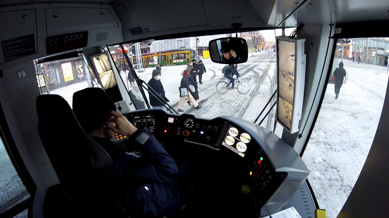 Helsingin Raitiolinja: 4S Ooppera-Kauppatori-Ooppera. Päivä/Day. ForCity Smart Artic X54.