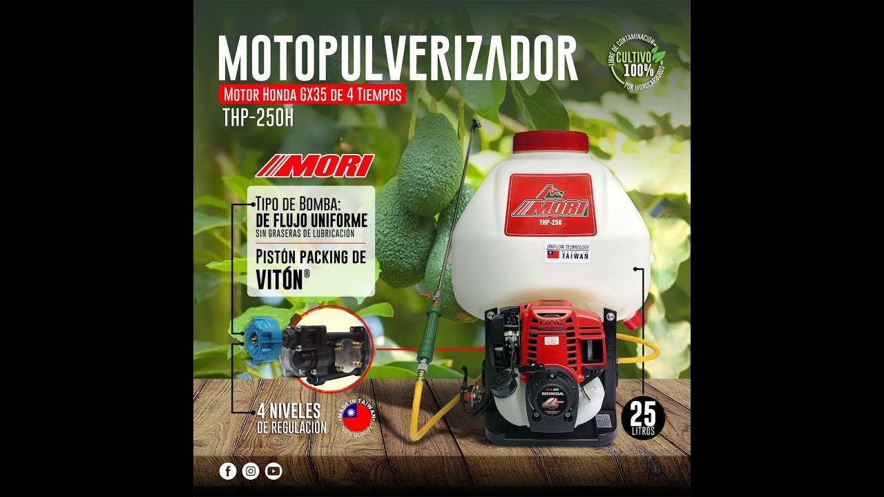 ARMADO MOTOPULVERIZADOR MORI THP 250H - MOTOR HONDA GX35