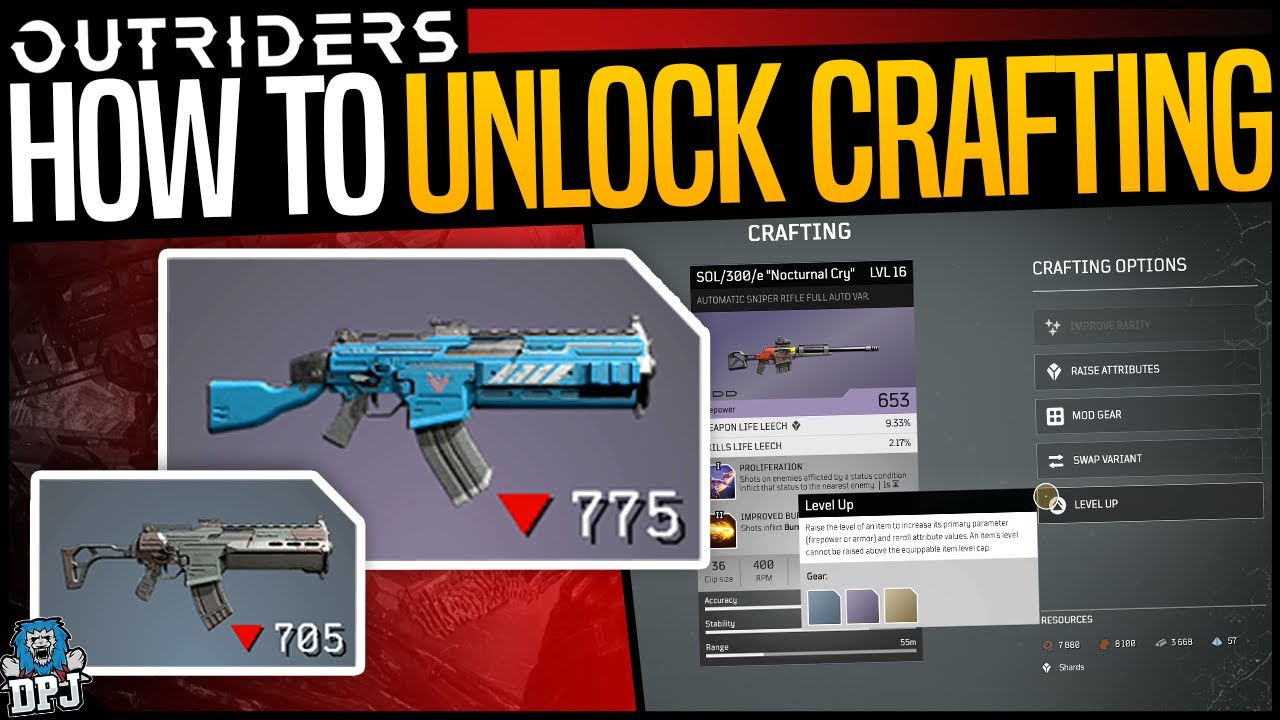 Outriders - HOW TO UNLOCK CRAFTING & UPGRADING - Armor & Weapon Upgrading