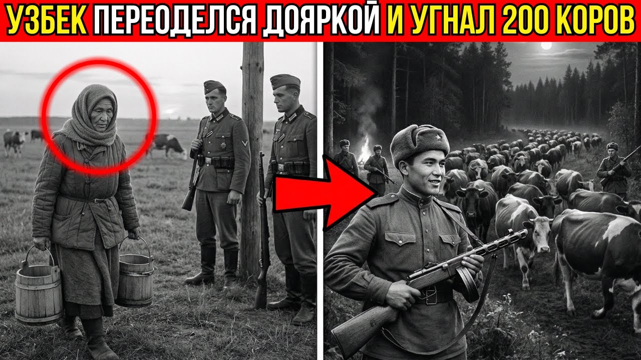 Как Узбекский партизан переоделся дояркой, угнал 200 коров у Немцев. Операция “Казбек” 1943.