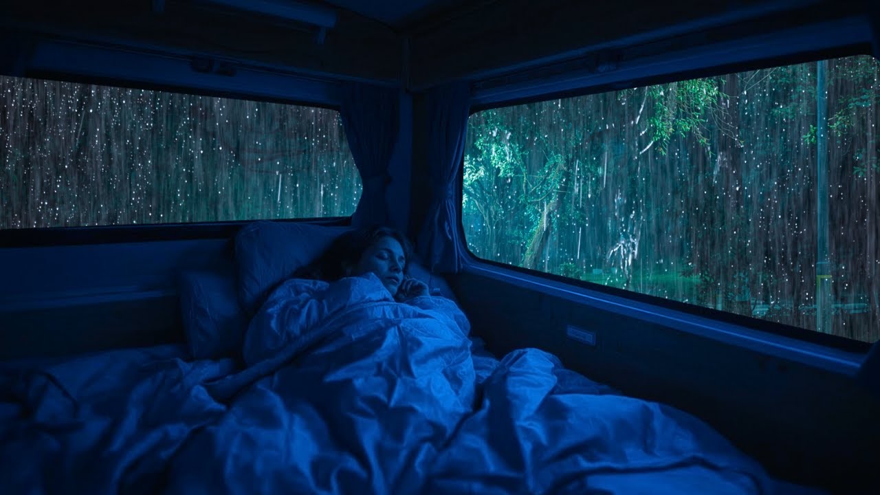 99% Fall Asleep Fast 🌧️ Rain and Thunder Sounds Outside the Car for Deep Relaxation