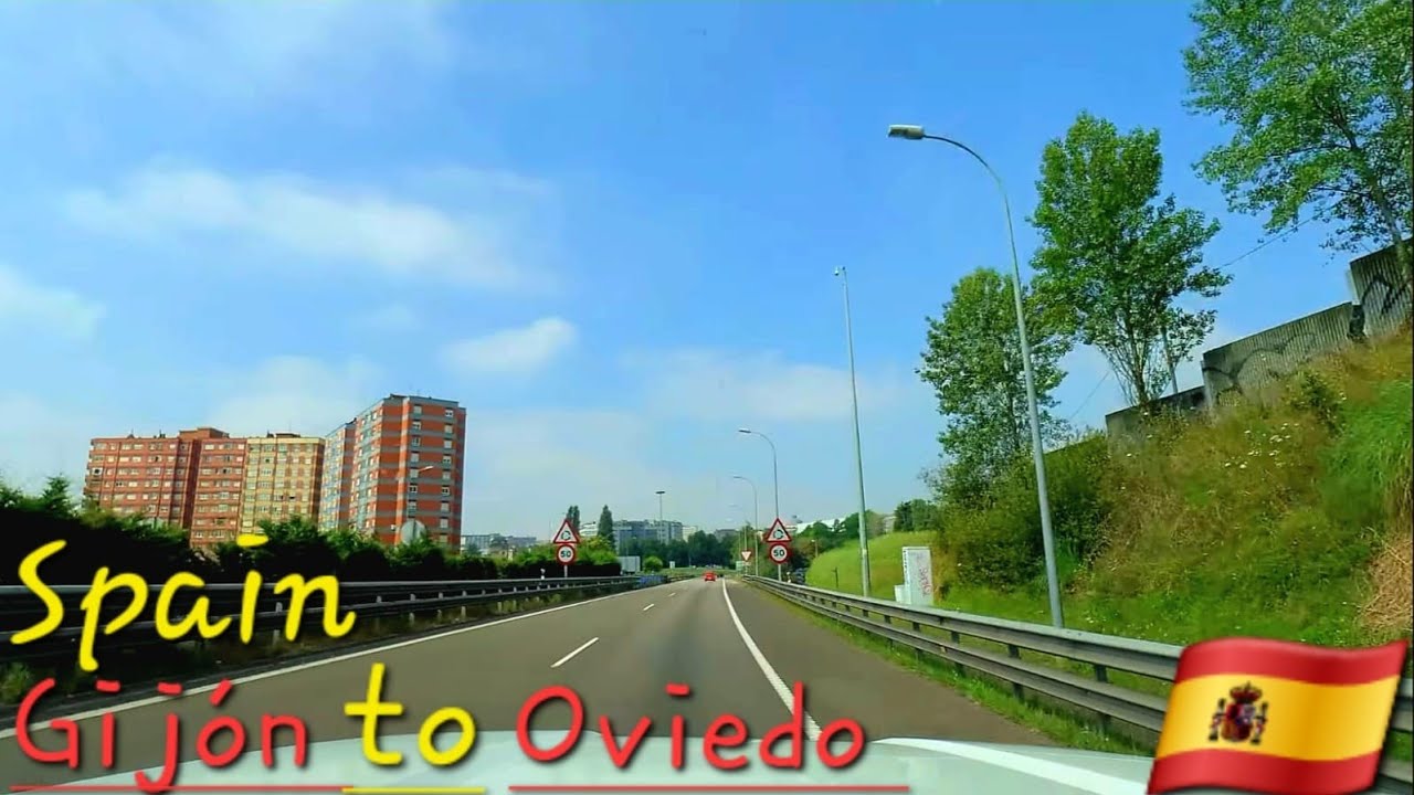 Driving from Gijon to Oviedo Spain