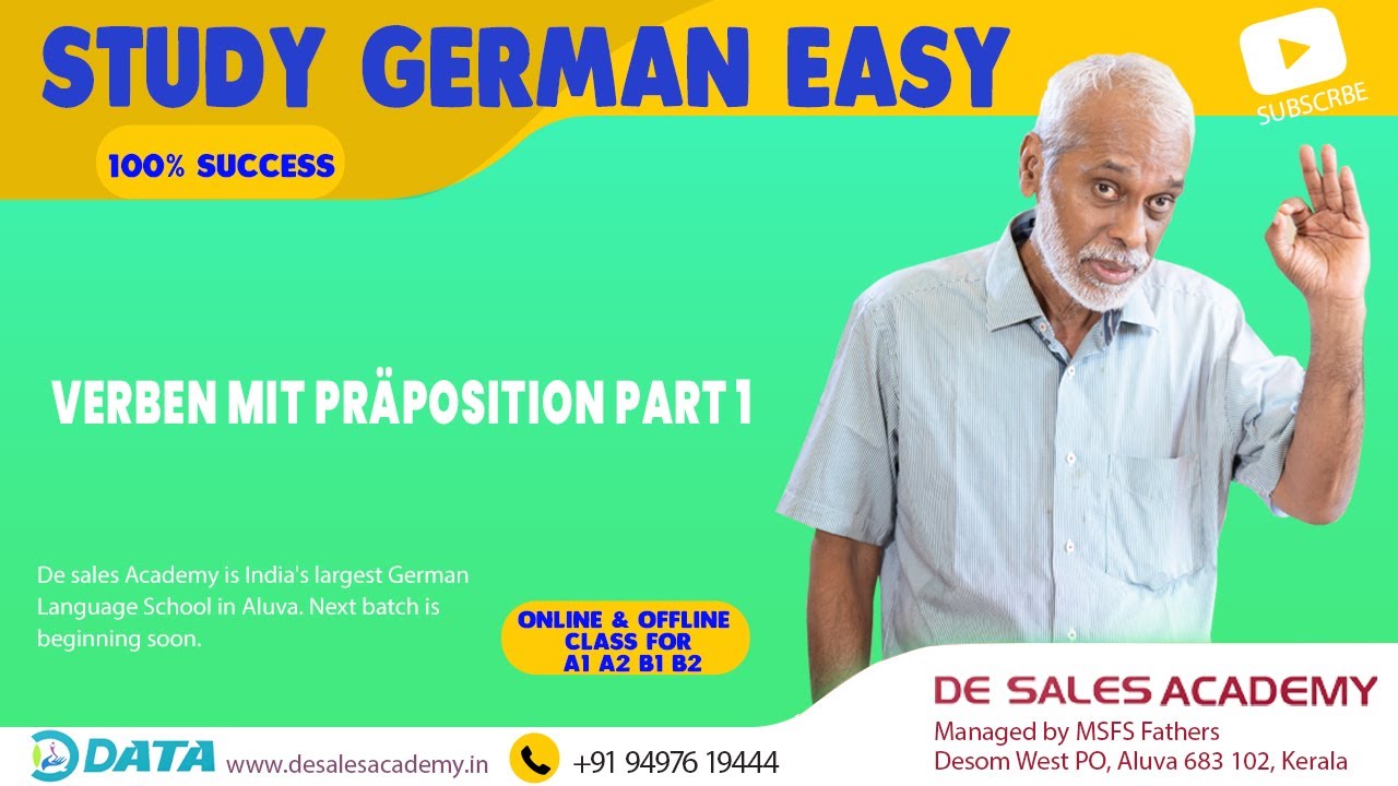 HOW TO IMPROVE GERMAN VOCABULARY:VERBEN MIT PRÄPOSITION PART 1 (B1, B1 Plus und B2) DE SALES ACADEMY