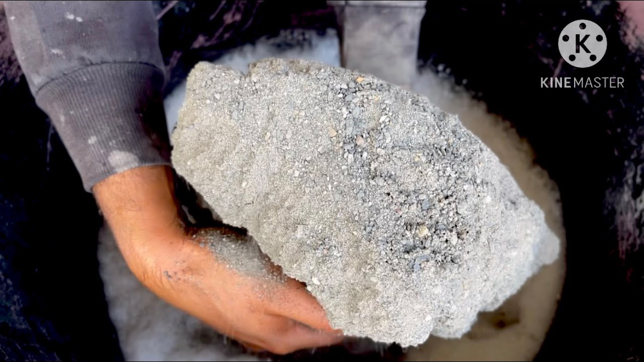 Black sand big chunks water crumbling #sandcement