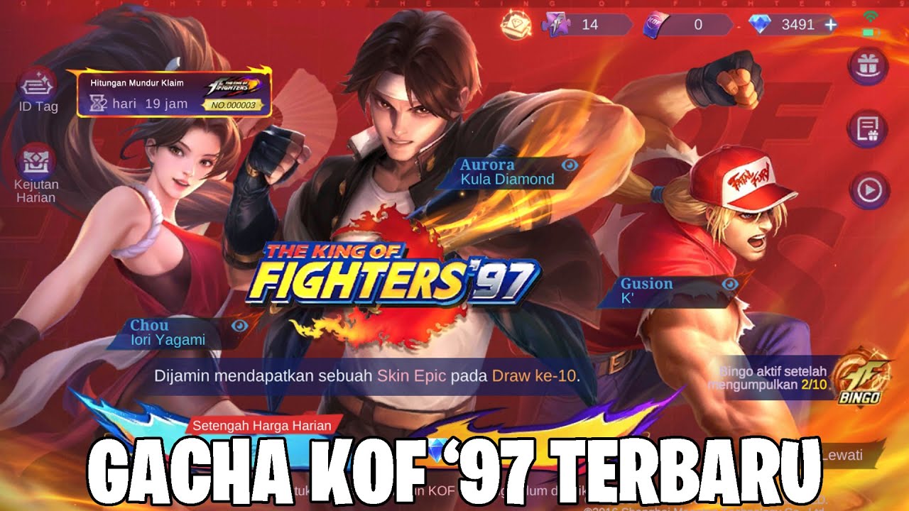 SIMULASI GACHA KOF '97 BINGO MOBILE LEGENDS TERBARU UNTUK MENDAPATKAN SKIN MAI, KYO, TERRY