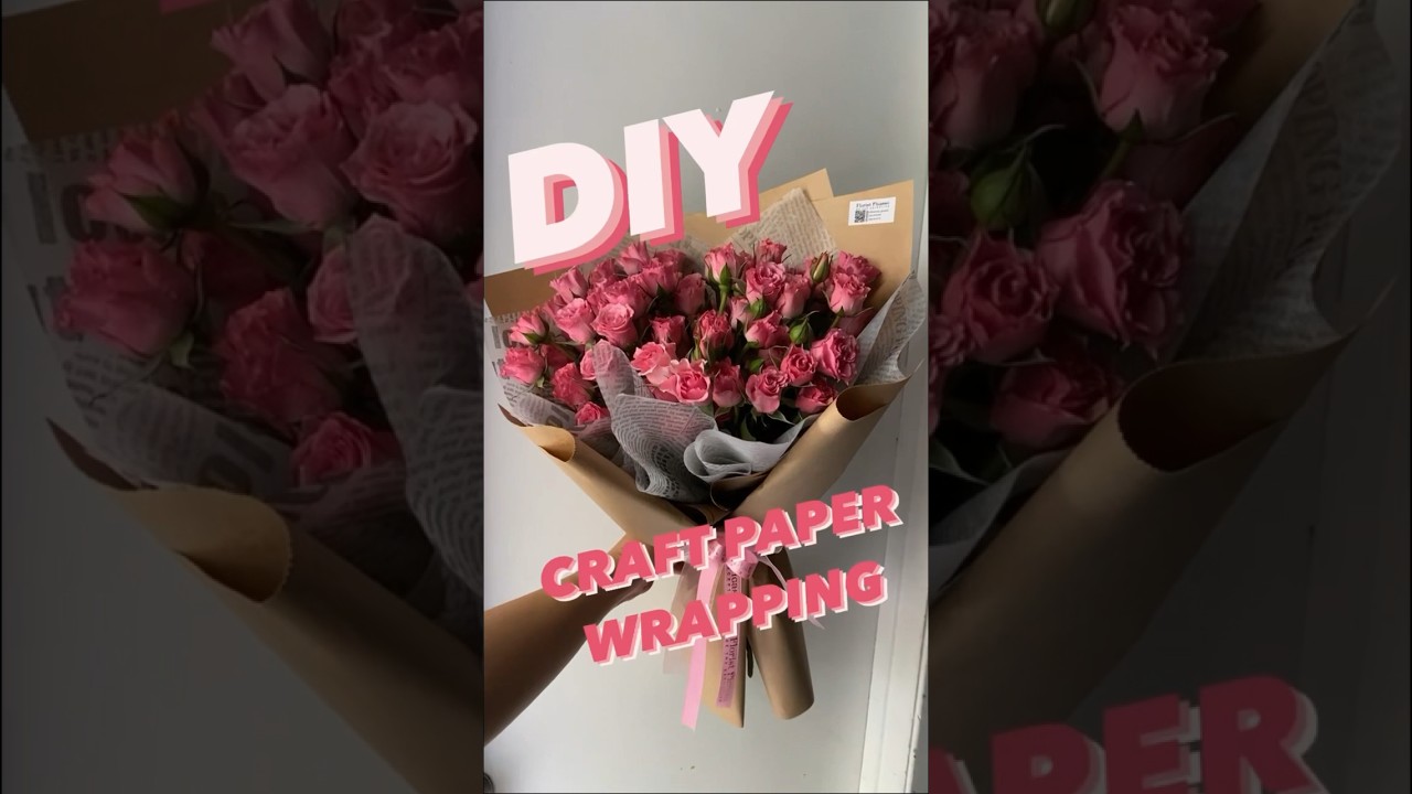 HOW TO WRAP A BOUQUET OF FLOWERS |CRAFT/ BROWN PAPER |DIY| KOREAN FLOWER WRAPPING | EASY & FAST,ASMR
