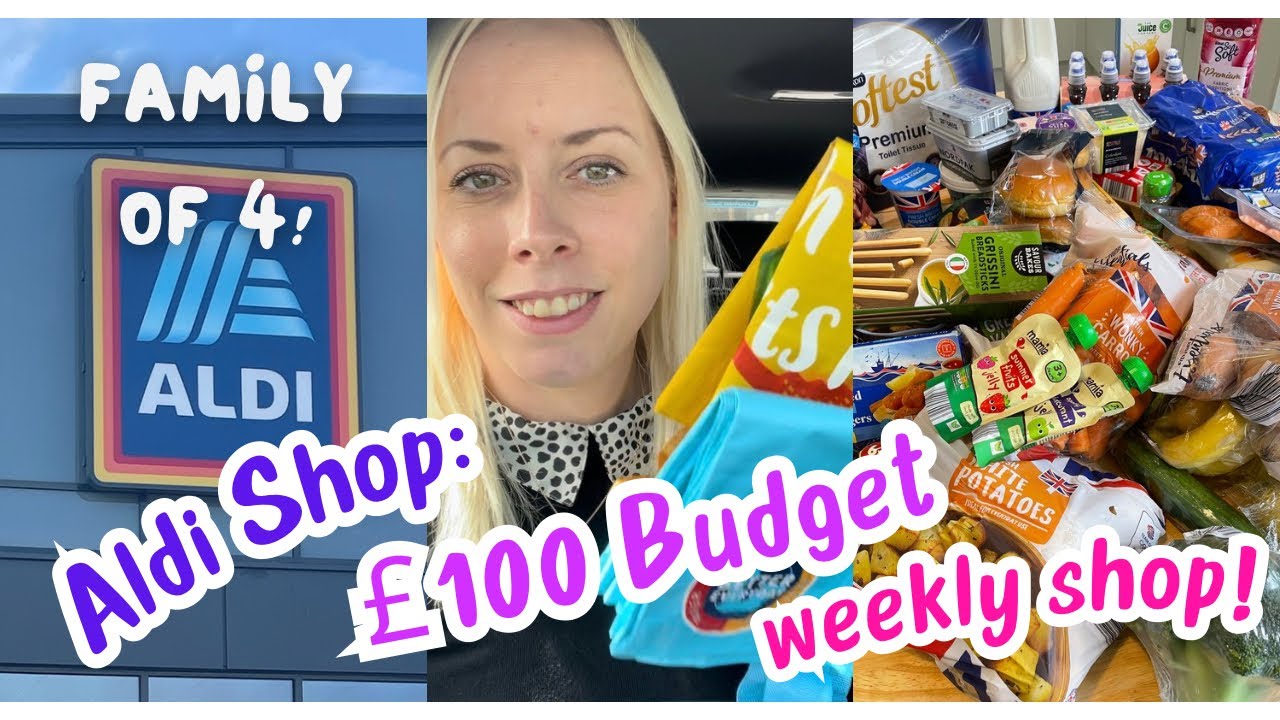 *£100 BUDGET* Weekly food shop ~ Aldi haul on a budget! Family of 4 - Shop with me UK mum vlog.