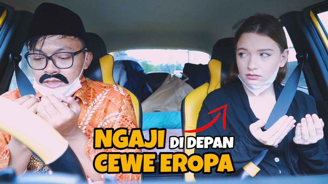 DILUAR DUGAAN !!! REAKSI CEWE EROPA DENGER NGAJI | PRANK TAKSI ONLINE AYA IBRAHIM