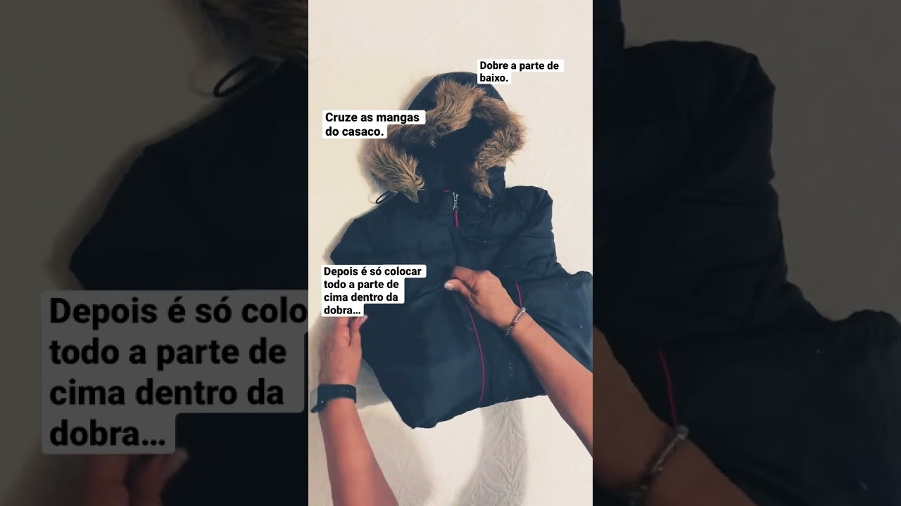 Como dobrar casaco de frio!F&aacute;cil para guardar ou levar na mala..me acompanhe para mais dicas&hellip;