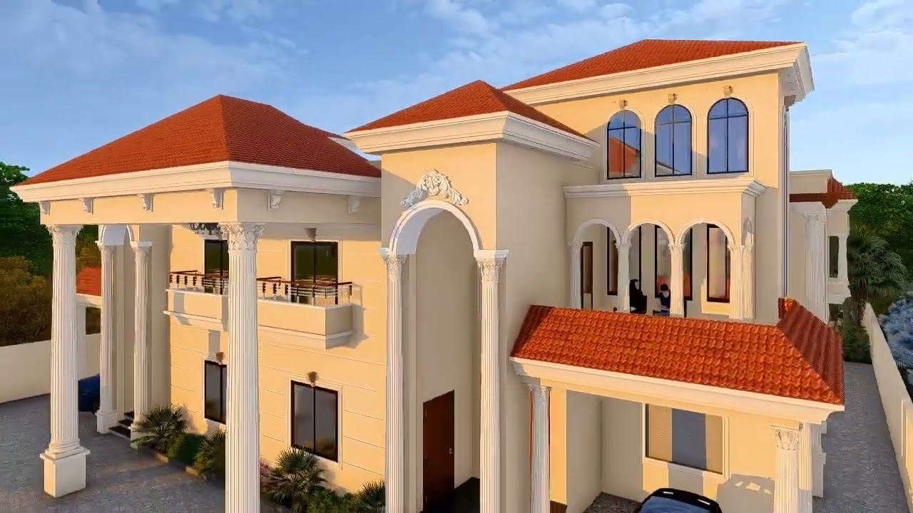 Spanish House Front Elevation Design in Pakistan | 1 kanal house design in Pakistan 