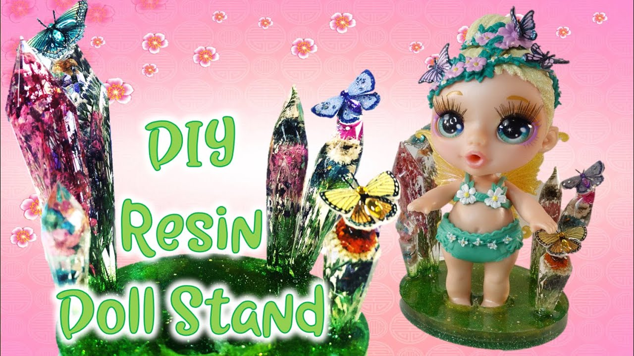 Custom Doll Stand with Real Flowers in Crystals - Resin Tutorial