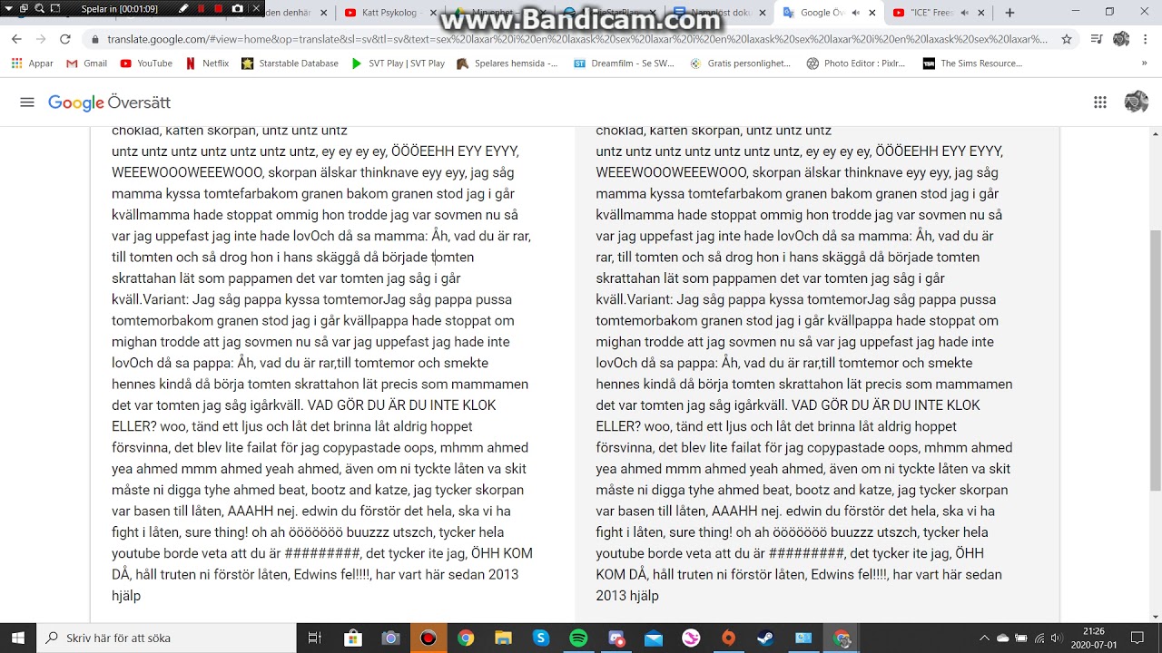 Tjoff ba v&auml;nster knogn&auml;ve i &ouml;gonbrynet ft. Google translate