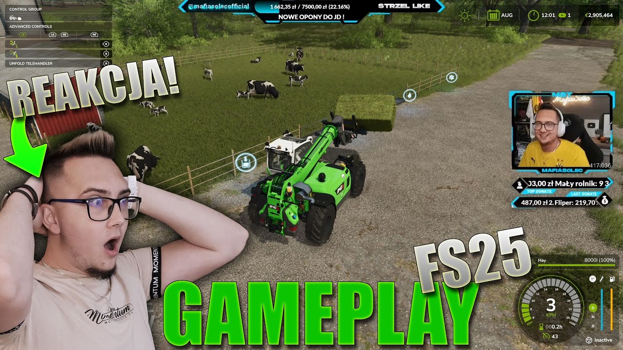 MAFIA SOLEC ogląda GAMEPLAY FS25😯 *Nowe Ślady Opon & TORNADO* Farming Simulator