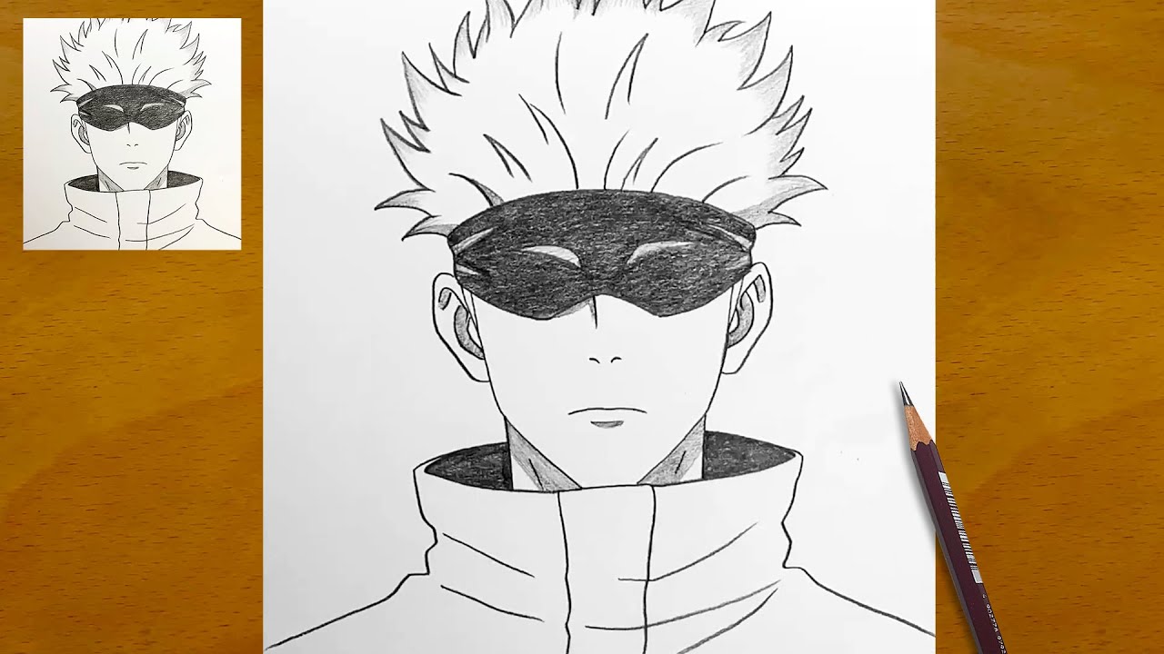 Как нарисовать Сатору Годжо &mdash; шаг за шагом | Jujutsu Kaisen Art