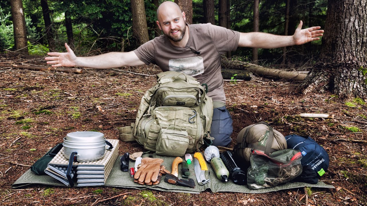 Bushcraft Rucksack Loadout 🎒 Ausrüstung für eine Nacht im Wald 🌲