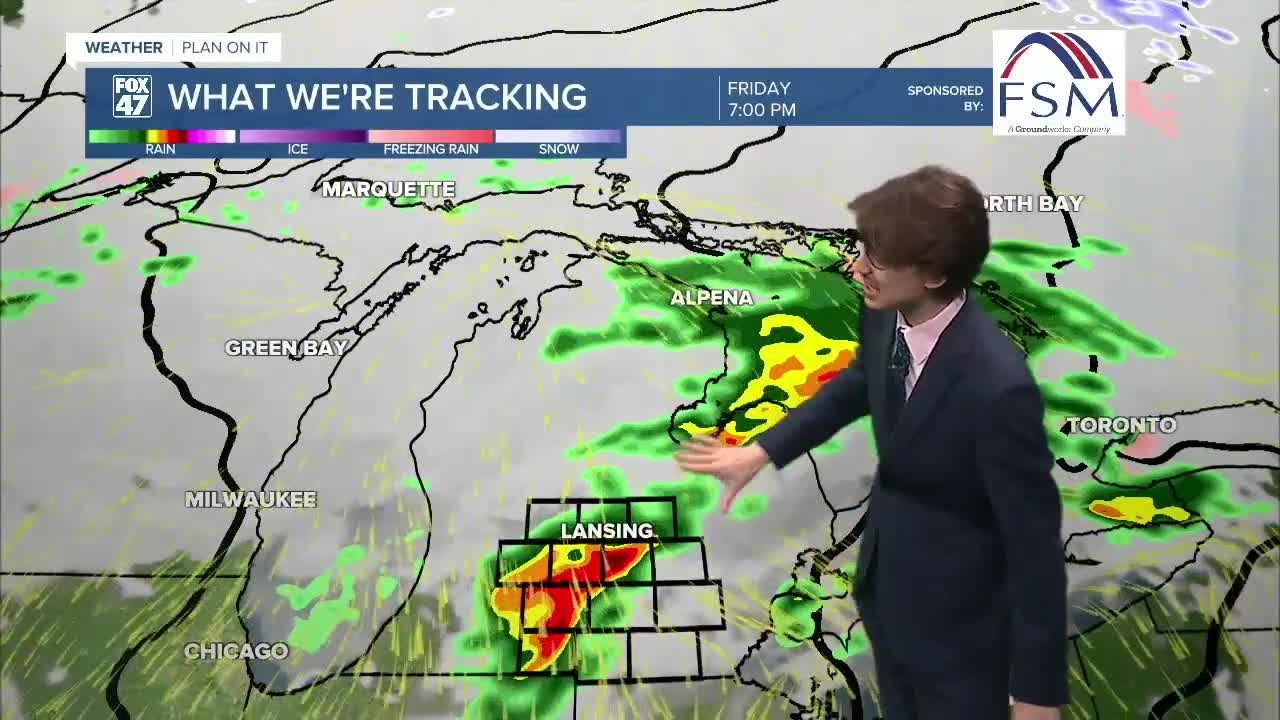 Umbrellas needed with rain across Mid-Michigan Thursday followed by possible severe storms Friday