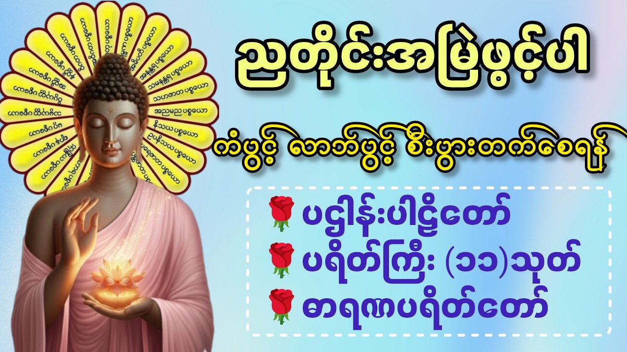 ☘️🌍ညစဥ်ဖွင့်ထား၍ အိပ်စက်အနားယူပါ ပဋ္ဌာန်း နှင့် မေတ္တာပို့ - ဘေးအန္တရာယ်ကင်းစေသောတ‌ရားတော်များ🙏🙏🙏